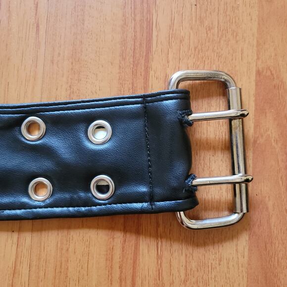 Vintage 1990 Vinyl HOT Motorcycle Chaps Women Sexy Fetish LGBTQ OS Adjusts Black - Picture 8 of 16